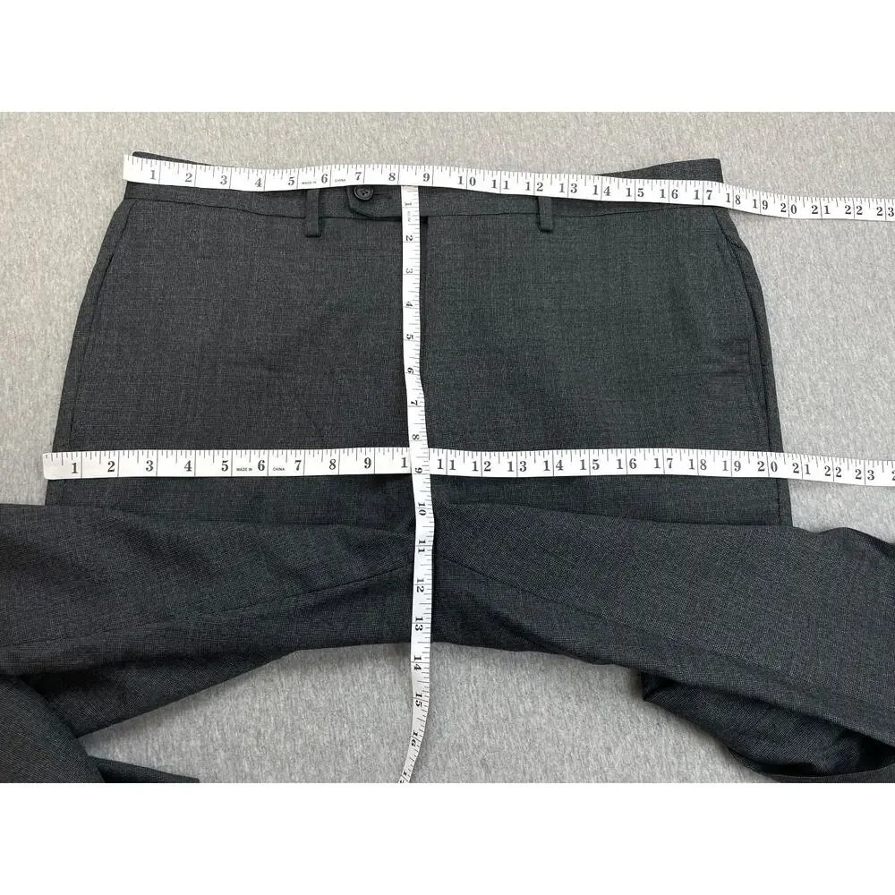 Lauren Ralph Lauren Pants Men 34 x 32 Gray 100%‎ Wool Flat Front Black Label